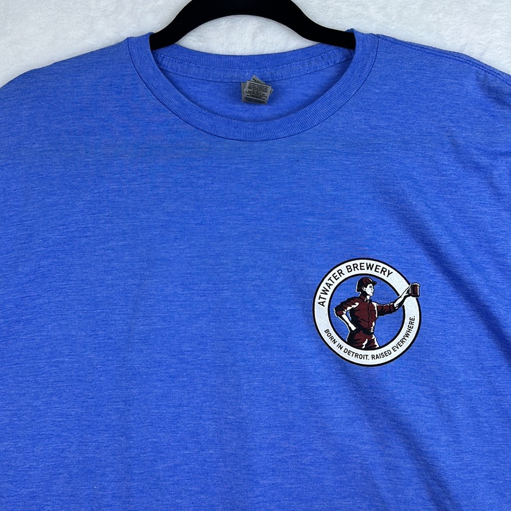 Gildan Men’s Detroit Atwater Brewery T-shirt Blue XLarge - Picture 4 of 14